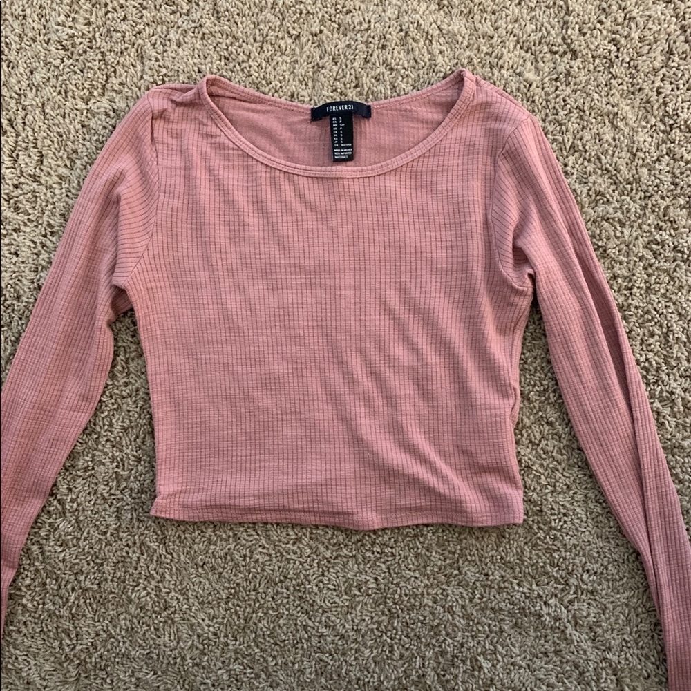Forever 21 ribbed muave crop top